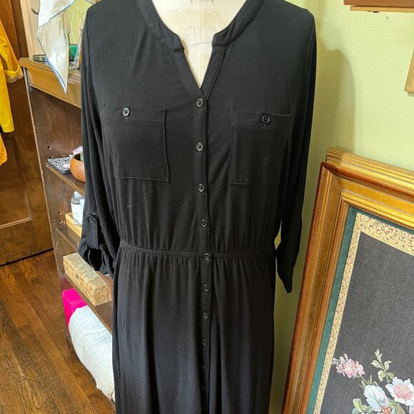 Market & Spruce Lany Knit Shirt Dress - Picture 1 of 7